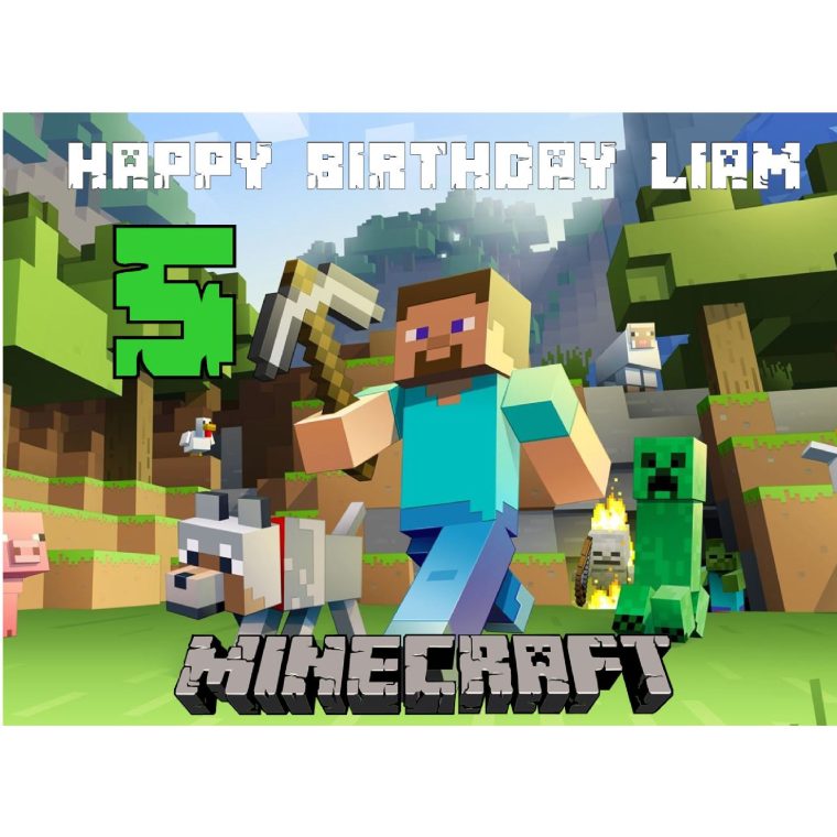 Minecraft Edible Cake Topper