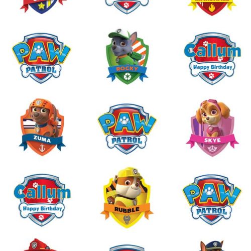 Paw Patrol edible cupcake toppers