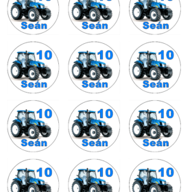 Tractor Cupcake Toppers New Holland