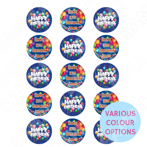 Birthday Edible Cupcake Toppers