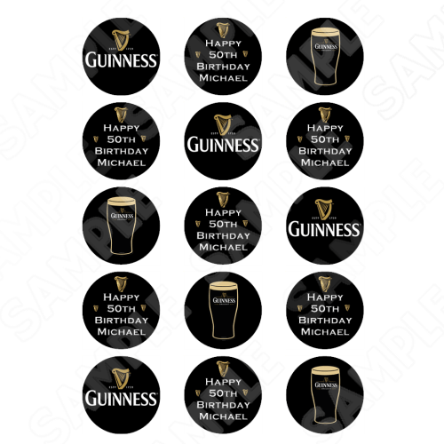 Guinness Edible Cupcake Toppers
