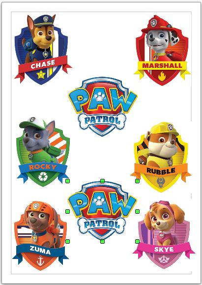 Paw Patrol Badge cut outs