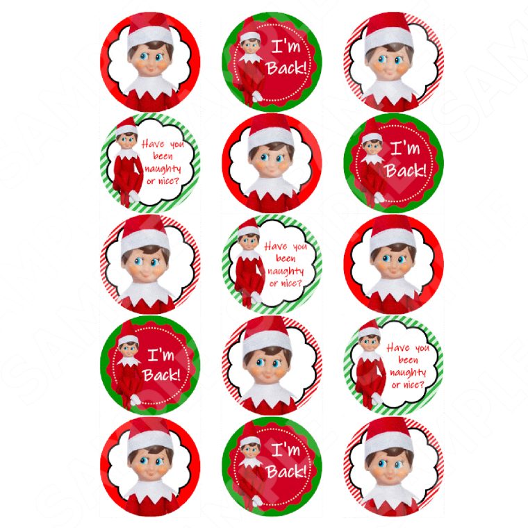 elf on the shelf edible cupcake toppers