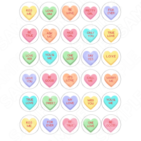 Valentines Love Heart Cupcake Toppers