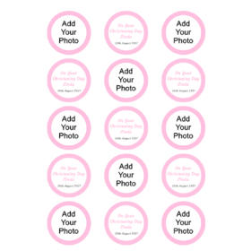 Add your Photo Christening Cupcakes Pink