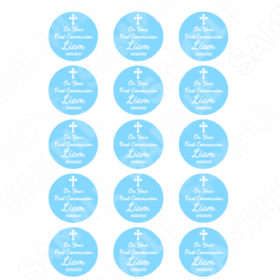 Communion Cupcakes Toppers Blue