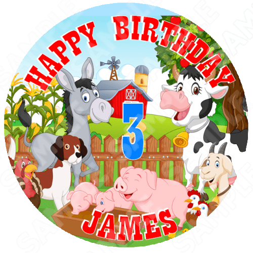 Farm Theme Edible Cake Topper