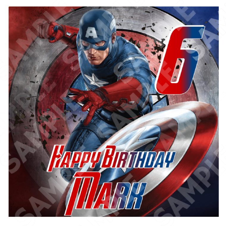 Captain America Edible Cake Topper