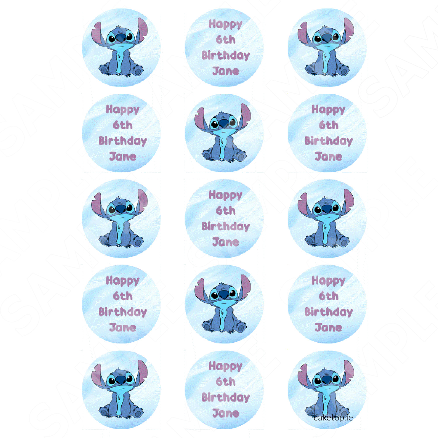 Lilo & Stitch Cupcake Toppers, Edible Picture