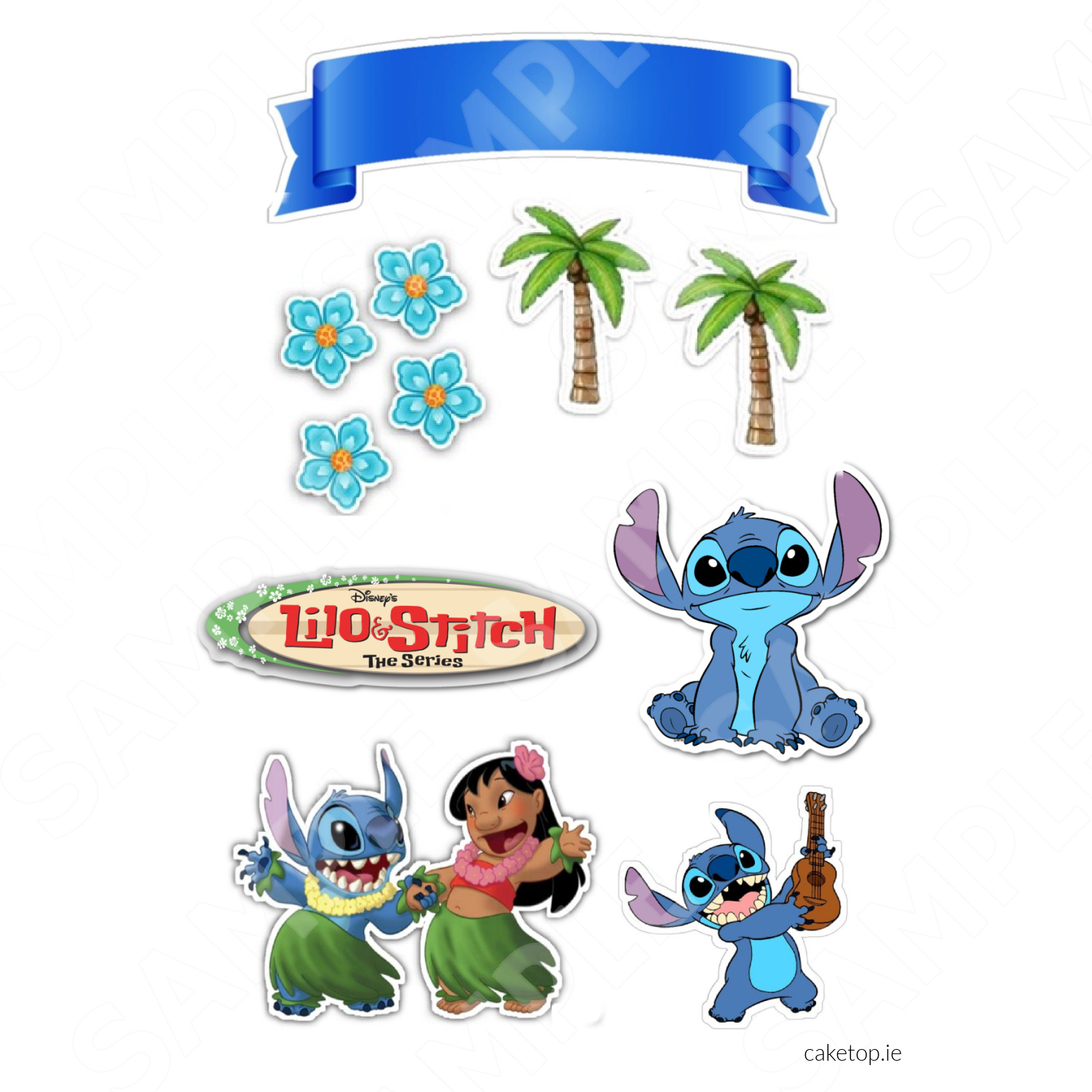 lilo and stitch party toppers, printable lilo and stitch toppers, Lilo &  Stitch cupcakes toppers