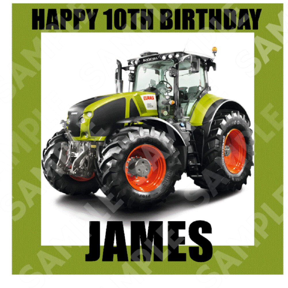 Tractor Claas Square Edible Cake Topper