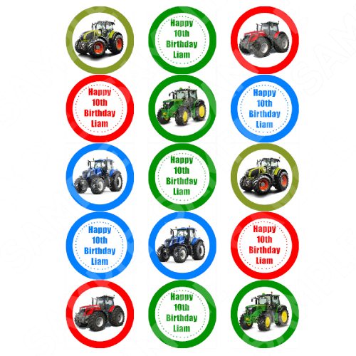 Tractor Real Edible Cupcake Toppers