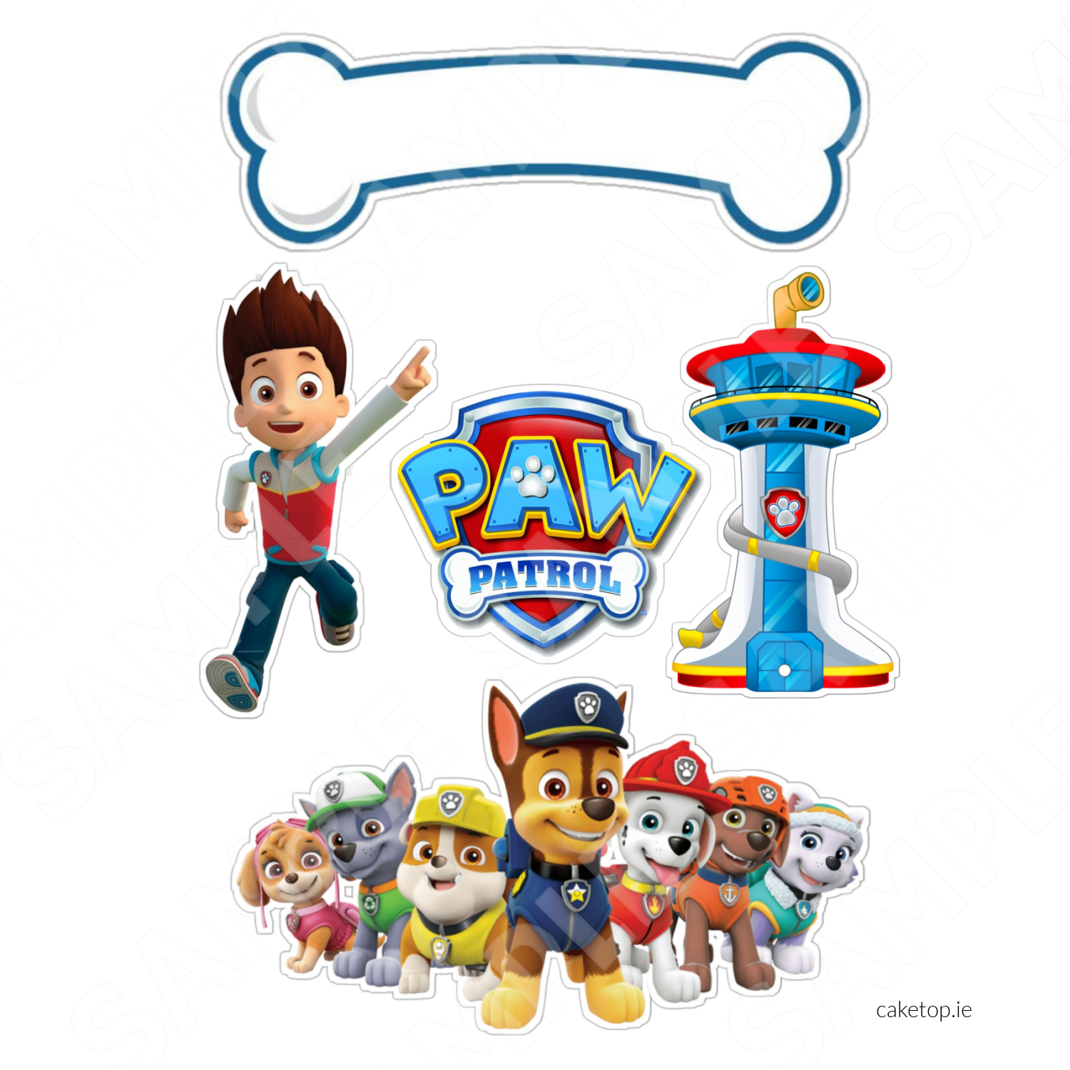 Paw Patrol Characters Centerpieces With Stand Cake Topper Or Cut Outs