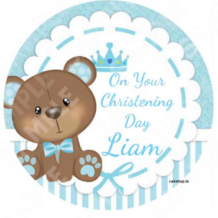 Christening Edible Cake Topper