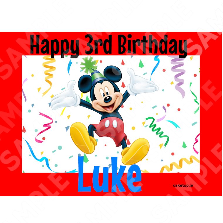 Mickey Mouse Edible Cake Topper