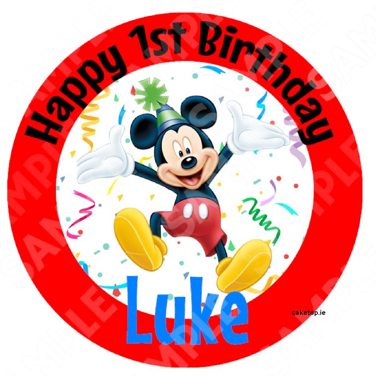 Mickey Mouse Edible Cake Topper