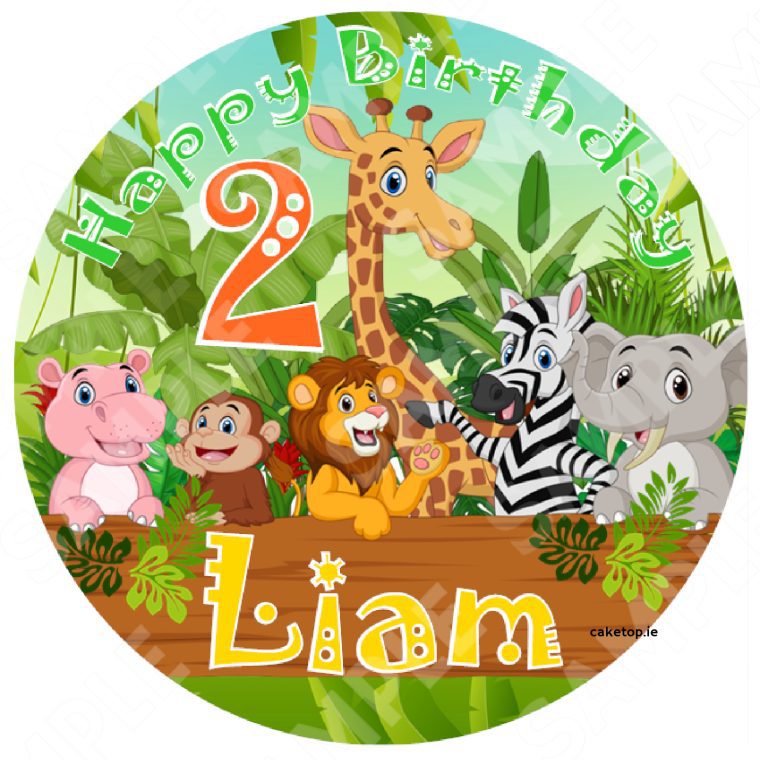 Safari Animals Edible Cake Topper